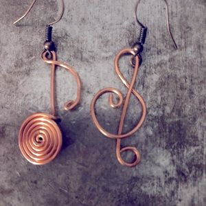 Handmade Music note earrings